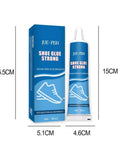 Premium Shoe Glue Sole Repair Adhesive for Sports and Climbing Shoes, 50ml tube and box, 15x4.6 cm dimensions displayed