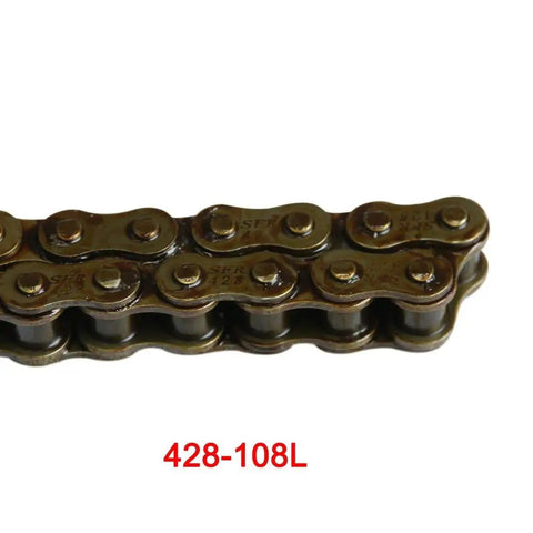 Close-up of chain from One Inch Go Kart Live Axle Kit For Quad Trike And Golf Cart With 16x8-7 Tubeless Wheels Tires Rim Chain Sprocket