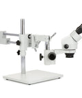 Professional Binocular Stereo Zoom Microscope With Boom Stand, Long Working Distance, Great for Circuit Boards and Dental Appliances, 10X Super Widefield Eyepieces, Adjustable Interpupillary, Clear, Workhorse on boom arm stand