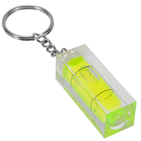 Cool Little Mini Spirit Level Keychain With Bright Green Bubble Indicator Compact Pocket Tool Charm And Trades Gift For Builders DIY Crews And Engineers Looking For A Job Site Ready Everyday Carry Accessory