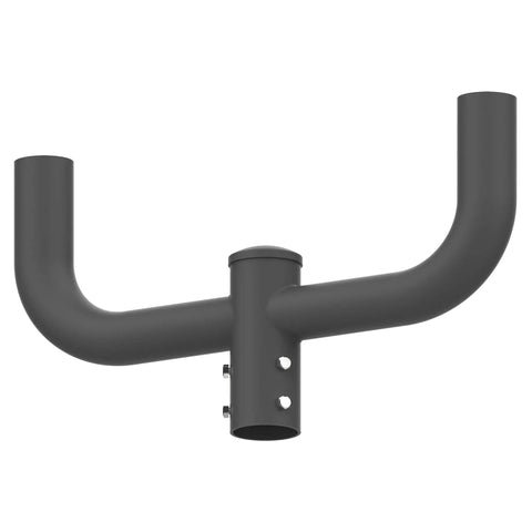 Beefy Double Bullhorn Light Bracket For Two Fixtures With 180 Degree Mounting, 2 3 8 Inch Slip Fitter, Heavy Duty Steel In Dark Bronze, Pole Mount, Outdoor Ready For Lighting Installations, 5 Year Warranty