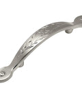 10 Pack Satin Nickel Leaf Design Cabinet Hardware Handle Pull With 3 Inch Hole Centers 76mm, 5-3/4 Inch Overall Length, 5/8 Inch Width
