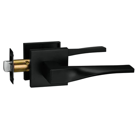 Sleek Series Iron Black Door Lever For Modern Home Upgrades Durable Interior Door Hardware With Grippy Handle Smooth Operation