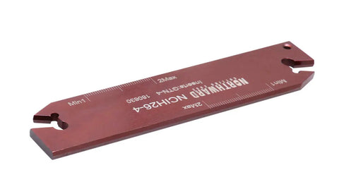 GTN-4 Positive Stop Adjustable Cutoff Blade For CNC And Manual Lathes With Self Lock Inserts Hardened Alloy Steel Body Vernier Scale In 32nds For Repeatable Grooving Parting Off Centering And Chamfering