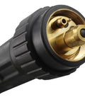 Close-up of connector on 200 Amp Aluminum Spool Gun For MIG Welder Euro Connection, Air Cooled Aluminum Welding Torch With 9.8ft DC24V Cable