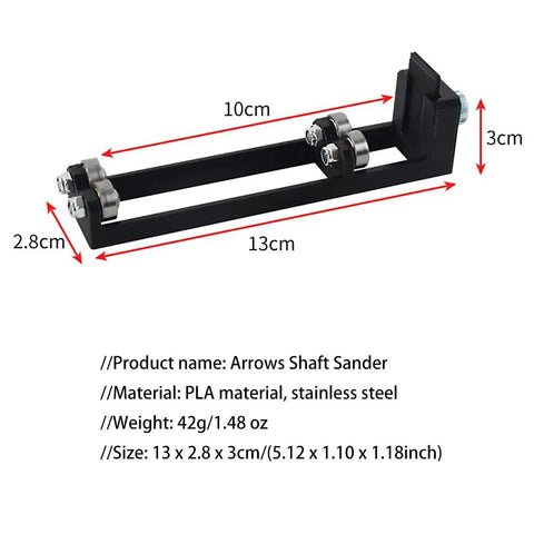 Arrow Shaft Grinder And Polisher Tool For Archery DIY Arrows Accessory Burr Removal Sander, black 13x2.8x3cm size