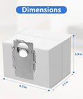 Dimensions of 16 Pack Dust Bags For Q7 Q5 Q10 S5 S7 S8 Series Robotic Vacuum Cleaners showing 6.3L x 5.1W x 5.9H in.
