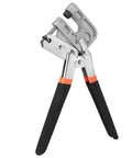 Heavy Duty Stud Crimping Tool For Drywall 10 Inch Steel Alloy Pliers Easy To Use Crimper For Gypsum Board with black handles, front view