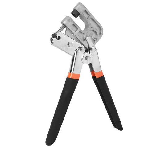 Heavy Duty Stud Crimping Tool For Drywall 10 Inch Steel Alloy Pliers Easy To Use Crimper For Gypsum Board with black handles, front view