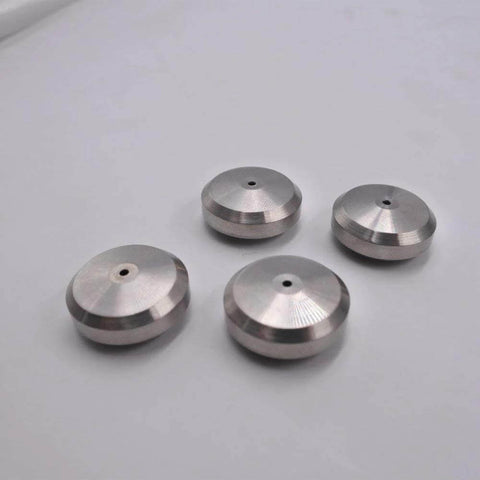 4pcs metal seat seals for waterjet cutting machine, front view, round discs with center hole