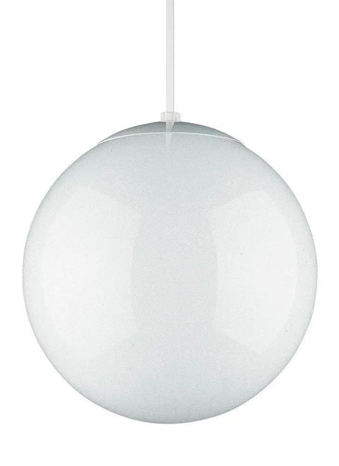 Leo Globe One Light Pendant In White Finish 10 Inch Modern Hanging Fixture with sleek globe design and adjustable cord