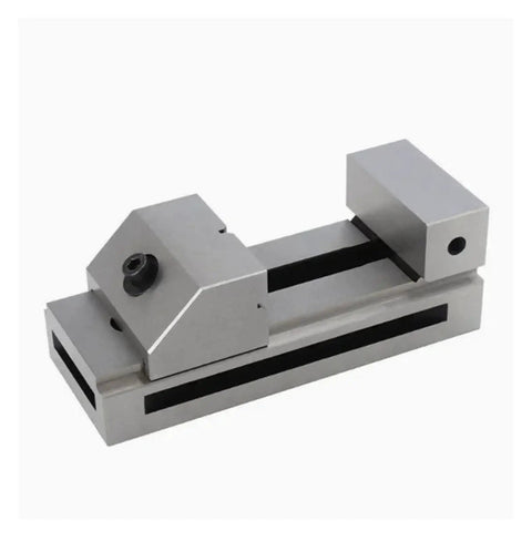 Heavy Duty Machine Vise With Quick Adjust Sliding Jaws Built Tough For Lathes Mills And Cnc Workbenches, showing sleek metal design.