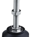 4 Pack Silver Adjustable Leveling Feet Set For Furniture With D40 Base, M5-M12 Thread, 30-150mm Height Range, No Tool Needed Setup, Nylon And Stainless Steel Construction, Anti-Slip Durable Floor Safe Levelers. Silver furniture leveling foot with D40 base, M5-M12 thread, nylon and stainless steel