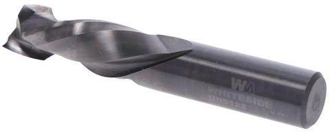 Two Plus Two Compression Spiral Up And Down Router Bit For Plunge Cutting, One Half Inch Cutting Diameter, One Half Inch Shank, One And One Quarter Inch Cutting Length, Three Inch Overall Length, Solid Carbide, Ideal For Grooves Dados Slots Pockets