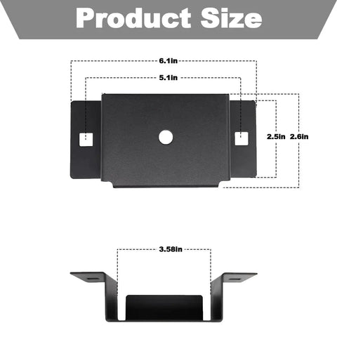 Tough As Nails Stake Pocket Brackets dimensions display, including sizes 6.1in x 5.1in x 2.5in and 3.58in.