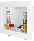 Washing Machine Outlet Box With 1/2 Inch Pex A Expansion Inlet And 3/4 Inch MHT Connection, Stainless Steel Water Hammer Arrestor, Center Drain