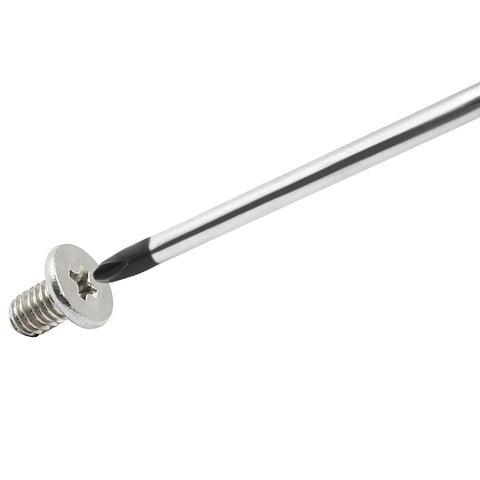 Dead Nuts Tight M3 X 5mm Round Flat Head Machine Screws 100 Pack showing a close-up with a Phillips screwdriver.