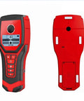 Heavy Duty Digital Wall Scanner And Stud Finder showing front and back views, designed for detecting wood joists and live wires.