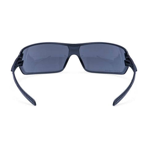 Ultra Lightweight Wraparound Safety Glasses Built Tough For The Daily Grind Featherweight Workplace Eyewear front view with dark gray lens.