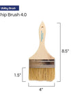 36 Pack 4 Inch Chip Paint Brushes With White Bristles And Light Brown Handles Square Trim Disposable Grab-And-Go Budget-Friendly Value