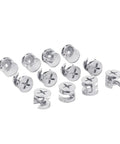 50Pcs 10-12-15-25mm Thickening Three In One Connector Eccentric Wheel Cam Lock Fittings for Panel Furniture Hardware in silver alloy