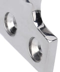 Close-up of 316 Stainless Steel Marine T Hinge with Mirror Polished Finish, corrosion resistant, detailed view.