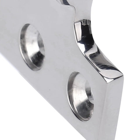 Close-up of 316 Stainless Steel Marine T Hinge with Mirror Polished Finish, corrosion resistant, detailed view.