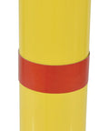Straight Up Heavy Duty Steel Bollard To Secure Any Parking Spot Or Job Site Features Bright Yellow Wrap Around Reflectors with red accent