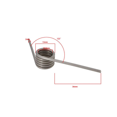 Beefy Torsion Springs Set For Fireplaces With Sliding Doors, 4 Pack, 304 stainless steel, 2mm wire, 15mm outer diameter, 122° deflection