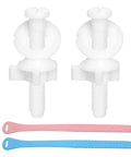 Heavy Duty Toilet Seat Screws Replacement Kit With Two Rapid Adjust Lifters And Heavy Plastic Bolts Nuts Washers, features two white plastic bolts and lifters.