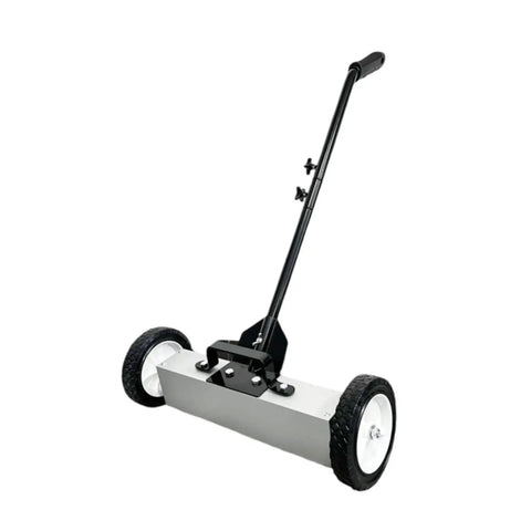 Heavy Duty Iron Pick Up Lawn Sweeper With Smooth Rolling Wheels Metal Cleaning Broom For Yards Debris Collection Durable Push Sweepers