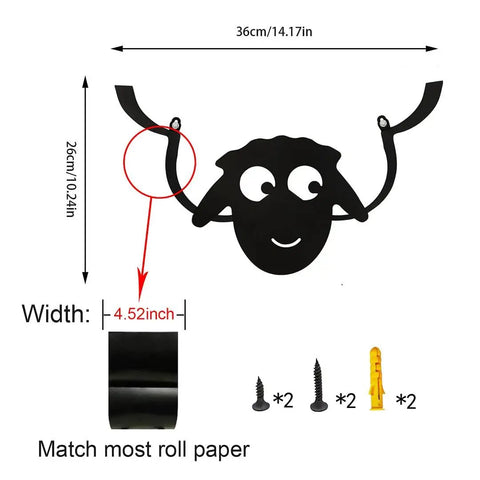 Sheep Toilet Paper Holder Stand And Wall Mount Shelf For Bathroom Storage Space Saver Farmhouse Decor Holds 7 Rolls Dimensions