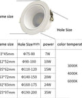 Kick Up Your Room Glow With This Heavy Duty Four Pack Of Adjustable Led Recessed Downlights Boasting Sleek Eyeball Spots Airtight Sealed Build And Shiny Chrome Trim For Killer Illumination And Zero Hassle Setup showing frame size and dimensions.