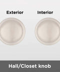 Juno Interior Non-Locking Passage Doorknob For Closets And Hallways, Satin Nickel Finish, Exterior and Interior View