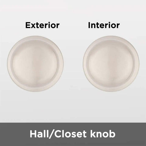 Juno Interior Non-Locking Passage Doorknob For Closets And Hallways, Satin Nickel Finish, Exterior and Interior View