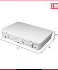Front view of First Aid Metal Case Number 36 Fourteen By Ten By Two Point Five Inches Built Tough Dope Metal Medical Supply Case For Safe Storage
