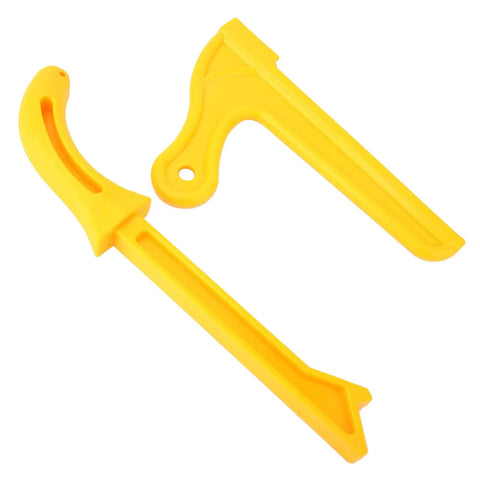 Yellow Plastic Push Stick Safety Push Block Two Pack With Ergonomic Handle for Router Table Band Saw Table Saw and Jointer.