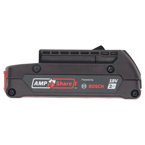 Pro Grade 18V Brushless 18 Gauge Cordless Brad Nailer Kit With 2.0 Ah Battery Charger showing 2Ah battery side view.