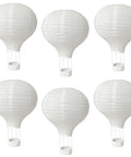 Six Pack 12 Inch White Hanging Hot Air Balloon Paper Lanterns For Valentines Weddings Parties Baby Showers Home Decor And DIY Crafts
