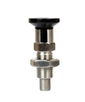 No Sweat Install M16 Stainless Steel Spring Plunger Pin with Knurled Black Locking Knob, versatile indexing tool for projects.