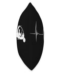 Side view of Aviation Heartbeat Graphic Throw Pillow 18x18 Multicolor For Pilots And Gyrocopter Fans with white gyrocopter silhouette