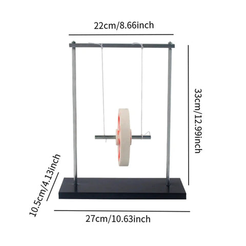Metal Pendulum Swinging Physics Kit With Maxwell Wheel For Education showing dimensions and metal structure
