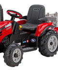 Red Peg Perego ride-on tractor with trailer compatible with 12 Volt Tractor Motor And Gearbox Replacement Kit Plug And Play