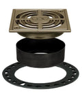 Contour Shower Drain Grate Kit With Integrated Slope Bonding Flange For Tile Showers 4 Inch Square Drain Brushed Nickel Anodized Finish