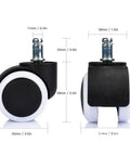 Smooth And Silent 2 Inch Universal Replacement Casters For Office Chairs That Glide Like A Dream On Floors With Tough Grey Rubber Swivel Wheels.