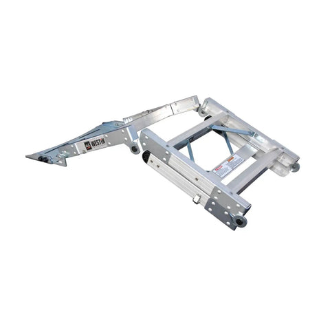 Truck Pal Tailgate Ladder For Pickup Trucks Lightweight Aluminum Access Step Supports Up To 300 Lb Duty Rating Fits Open Tailgates Up To 38 Inches Safe Quick Bed Access And Self Storage Convenience folded aluminum truck bed ladder
