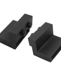Two-Piece Barn Door Stopper Hardware Set For Sliding Doors Black Flat Rail Roller Stops Fits Track Width 1-7/16 To 1-5/8 Inches And 1/4 Inch Thick