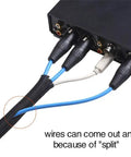 25 Foot 1.25 Inch Cord Protector Wire Loom Tubing Cable Sleeve Split Sleeving For USB Power HDMI Audio Video Cables Black Cat Chew Proof