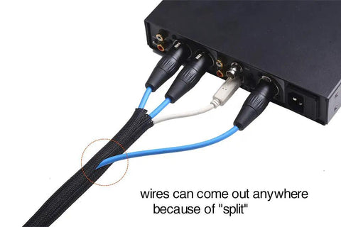 25 Foot 1.25 Inch Cord Protector Wire Loom Tubing Cable Sleeve Split Sleeving For USB Power HDMI Audio Video Cables Black Cat Chew Proof