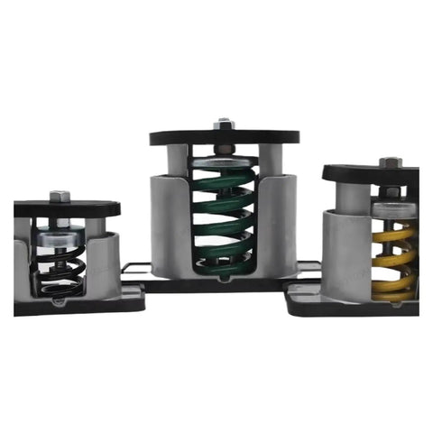 Ditch Shaky Vibes And Lock In Rock Solid Stability With Heavy Duty Industrial Vibration Isolator Mount Featuring Adjustable 50Kg Spring Shock Absorber For Ac Units And Machinery Equipment, showing three spring shock absorber mounts.
